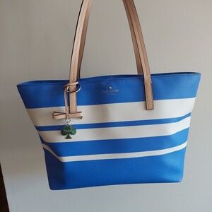 Kate Spade Women's Large Ryan Striped Open Top Vegan Leather Tote Shoulder Bag